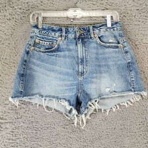 Garage Denim Shorts Womens 5 Cotton High Rise Frayed Hem Jean Cut Off